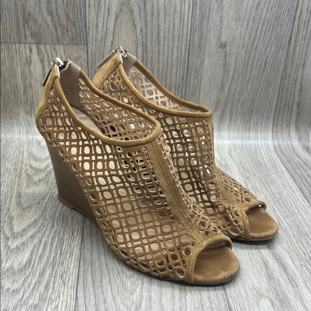 Aquatalia Tan Wedge Sandals